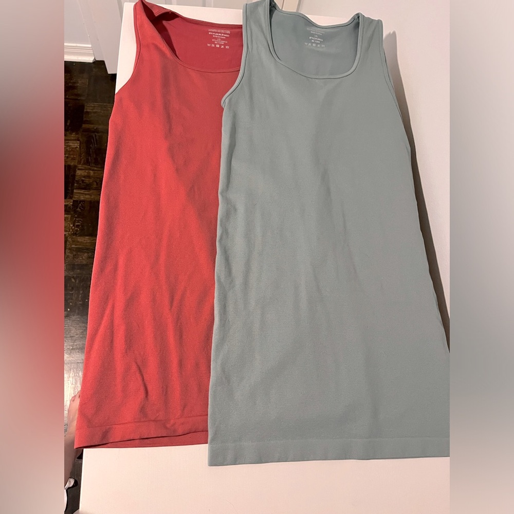Two fitted maternity tank tops